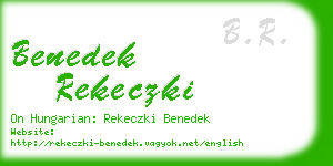 benedek rekeczki business card